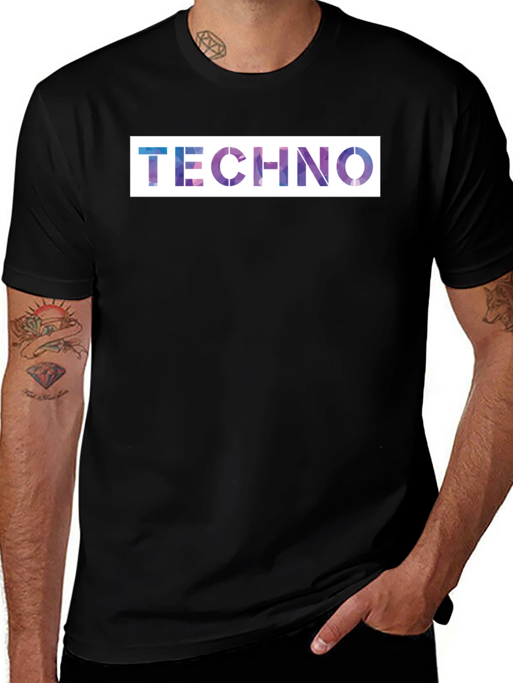Techno Galaxy T-Shirt - Premium Black Cotton Blend
