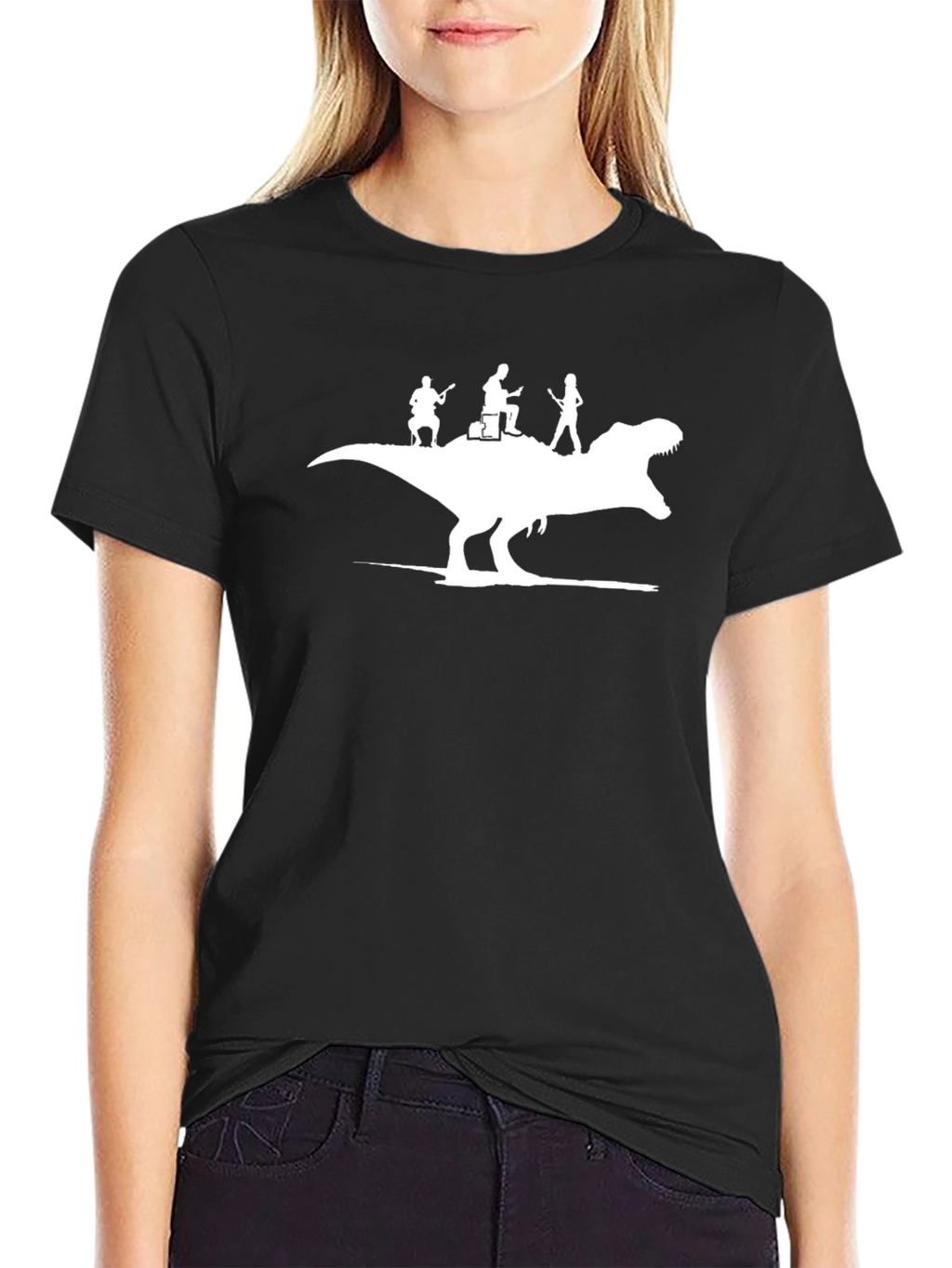 Dino Band T-Shirt - Black Cotton Tee