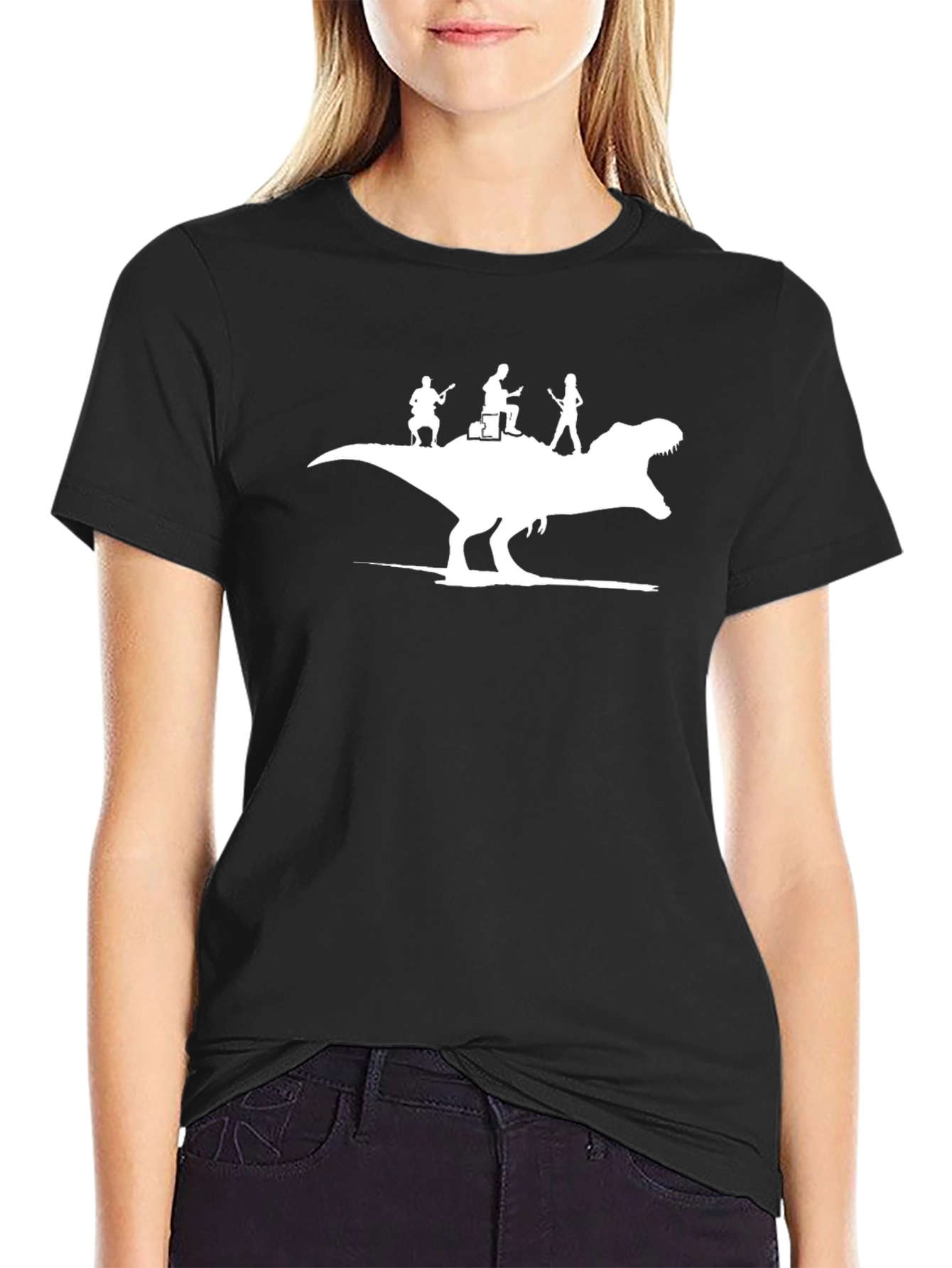 Dino Band T-Shirt - Black Cotton Tee