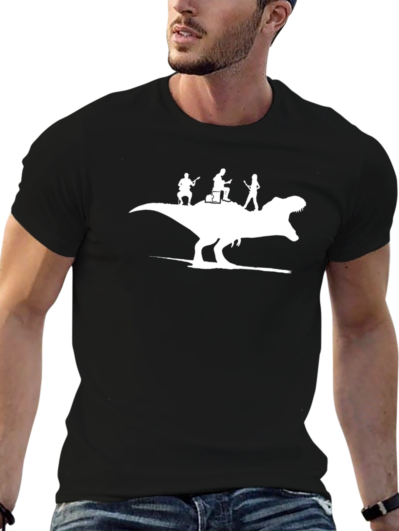 Dino Band T-Shirt - Black Cotton Tee