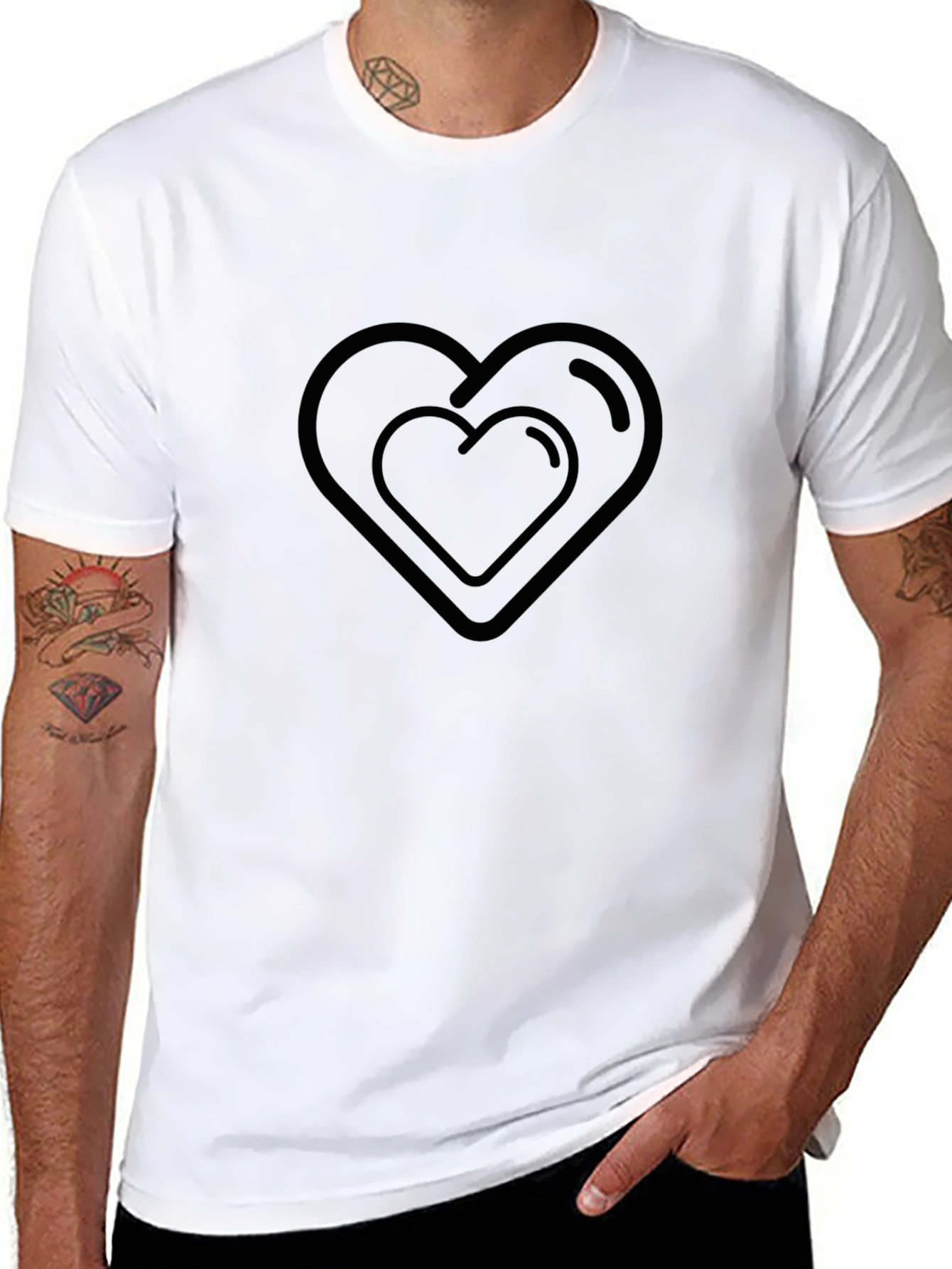 Black Heart Graphic Tee - Modern Minimalist Style