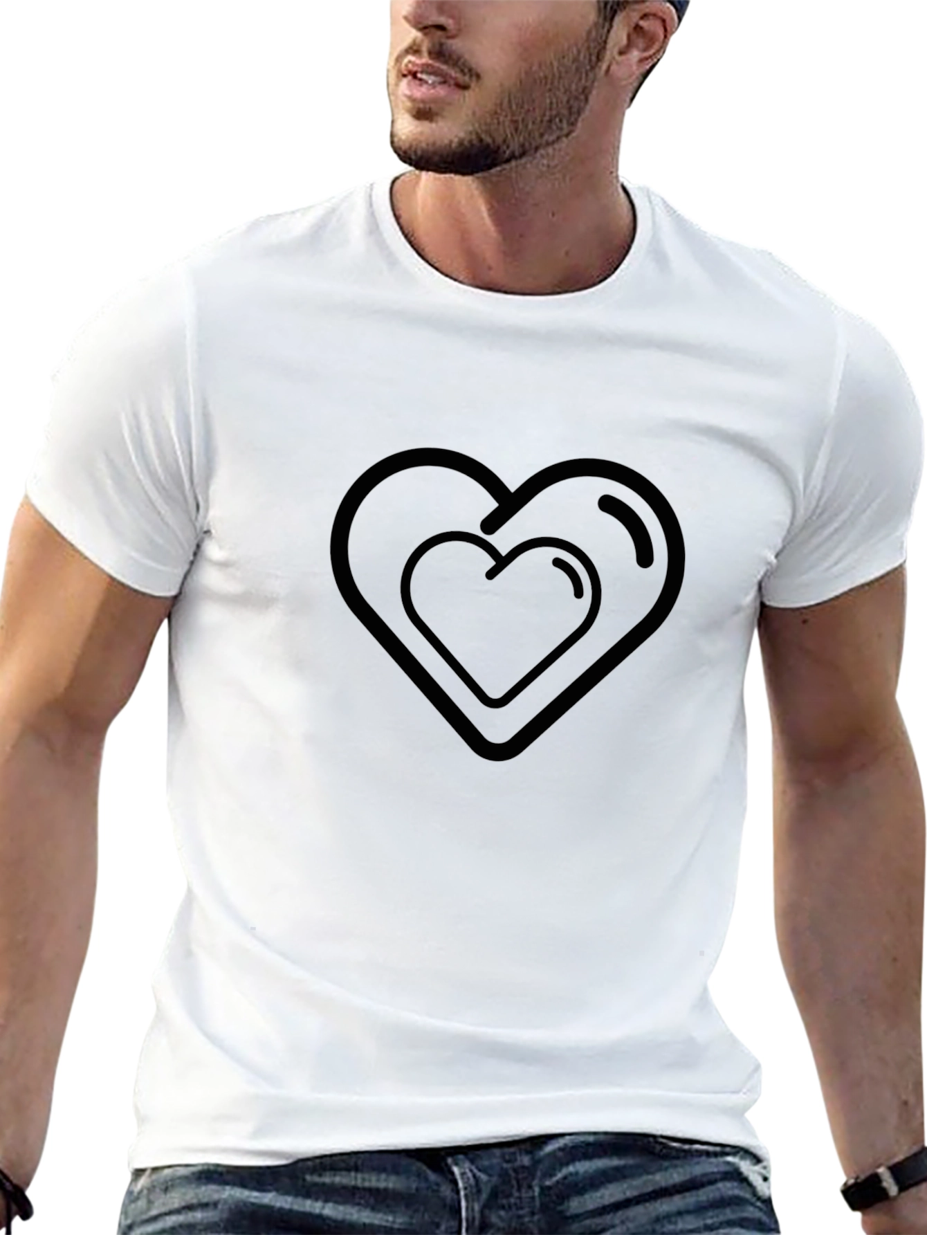 Black Heart Graphic Tee - Modern Minimalist Style