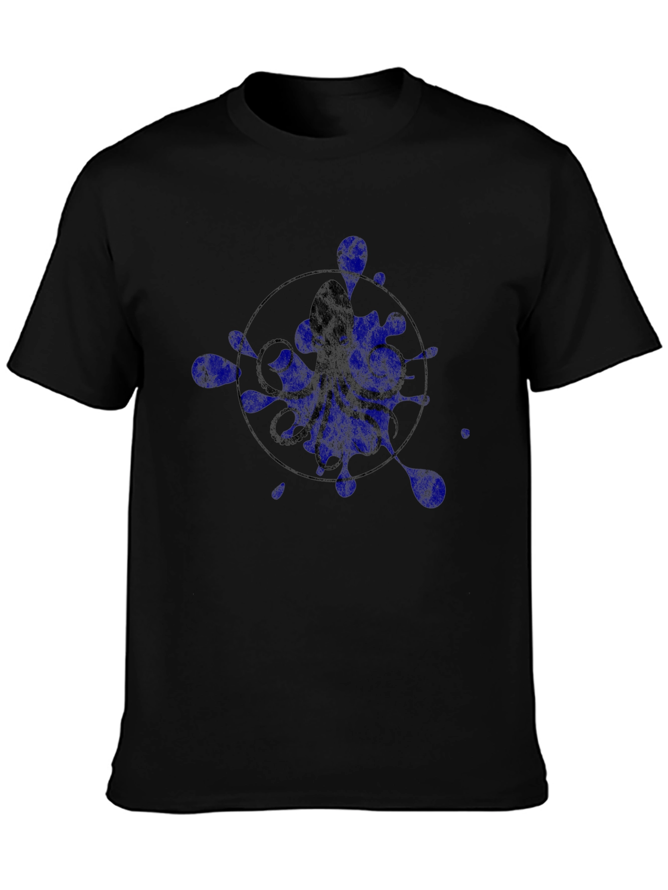 Octopus Ink Splatter Graphic Tee - Black