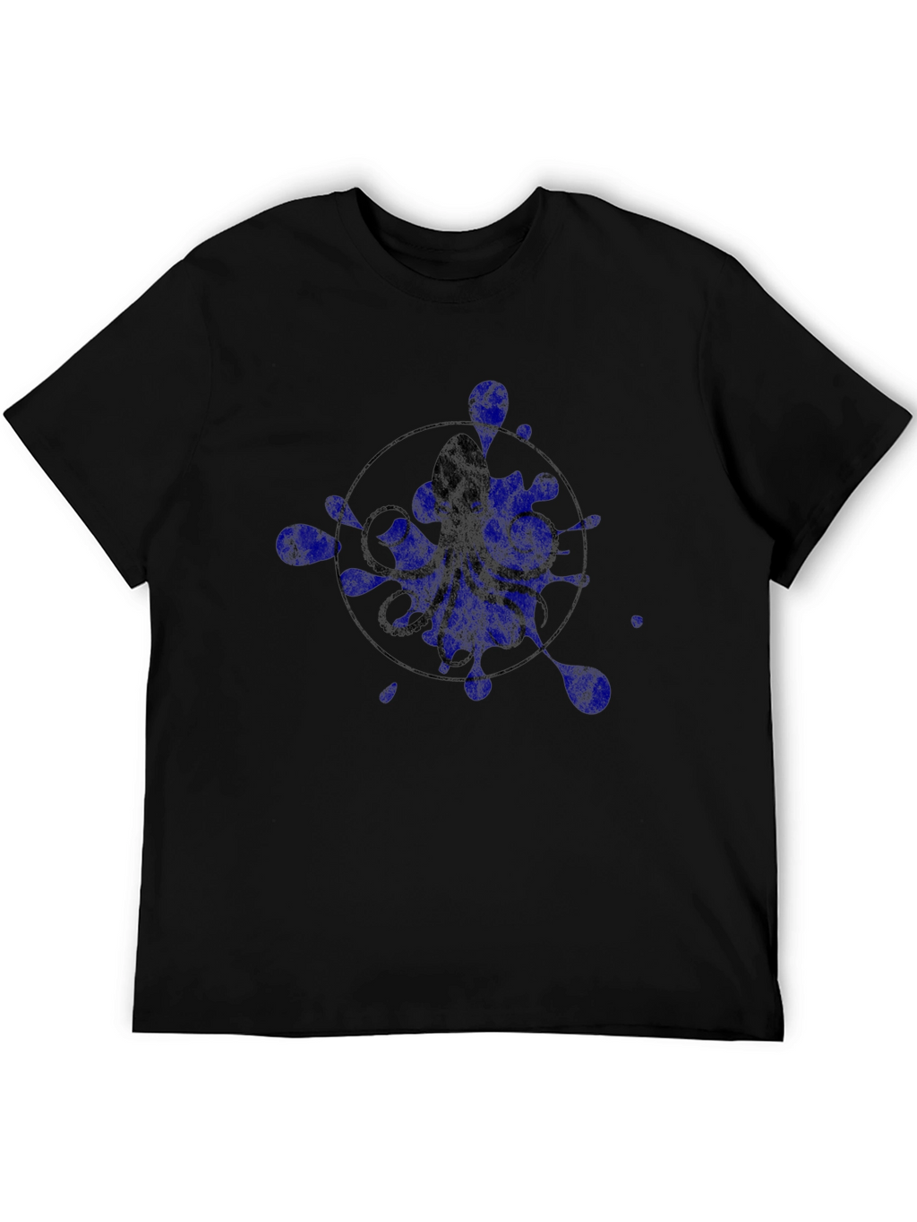 Octopus Ink Splatter Graphic Tee - Black