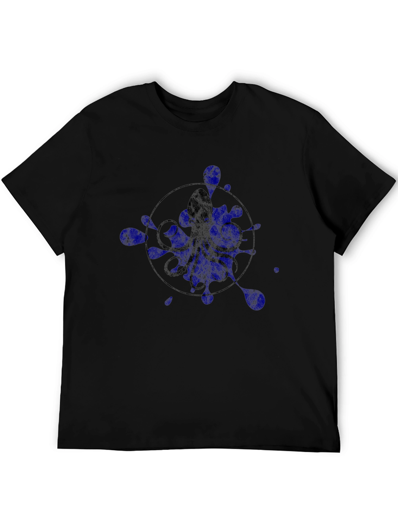 Octopus Ink Splatter Graphic Tee - Black