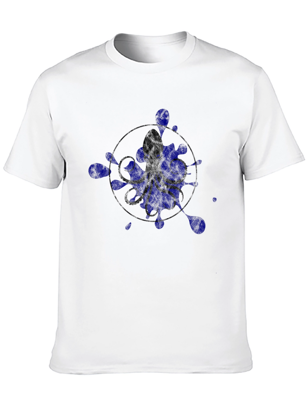 Octopus Ink Splatter Graphic Tee - Black