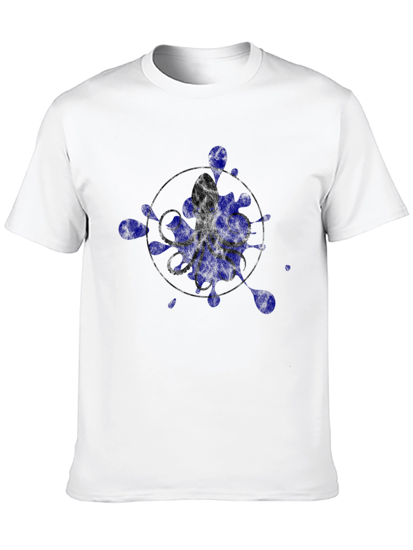 Octopus Ink Splatter Graphic Tee - Black