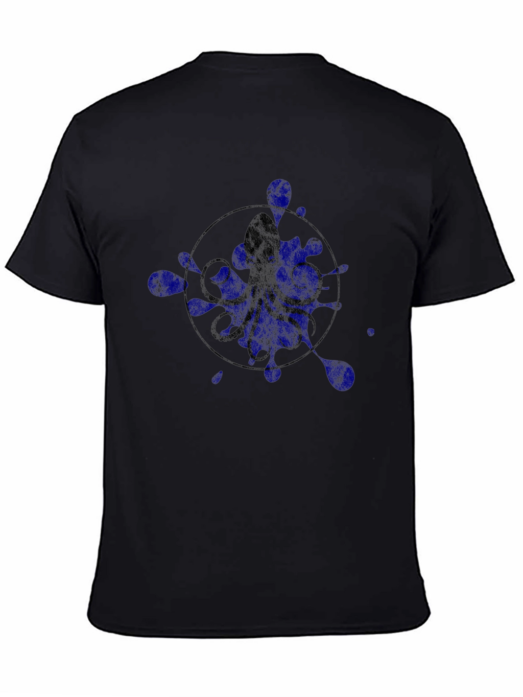 Octopus Ink Splatter Graphic Tee - Black