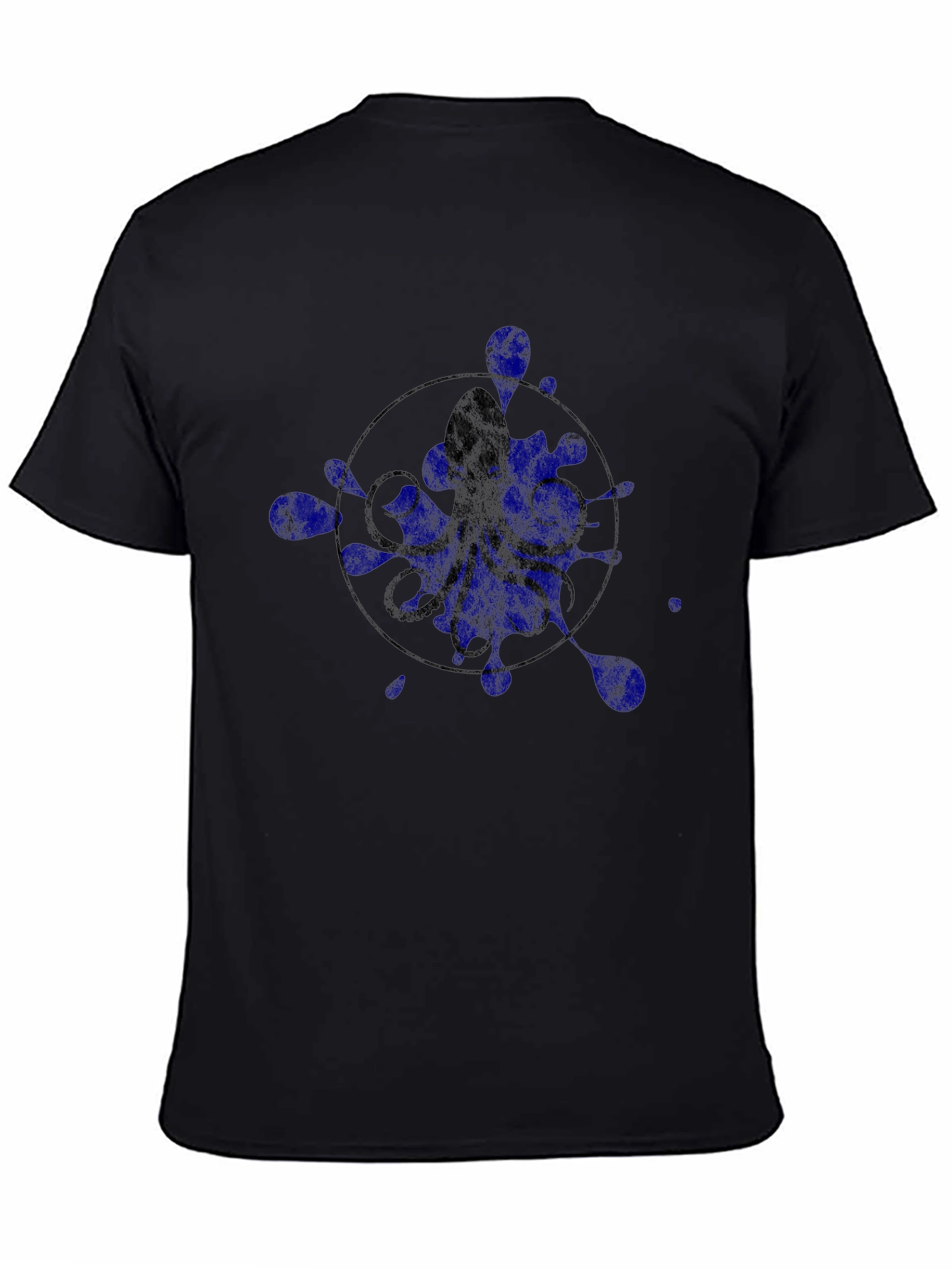 Octopus Ink Splatter Graphic Tee - Black