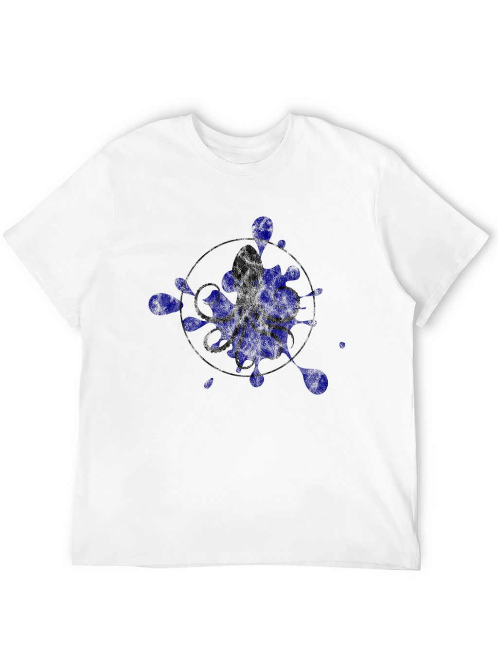 Octopus Ink Splatter Graphic Tee - Black