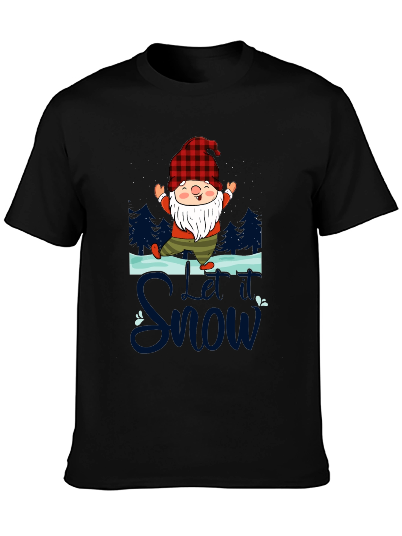 Let it Snow Gnome Graphic Tee - Festive Holiday Shirt