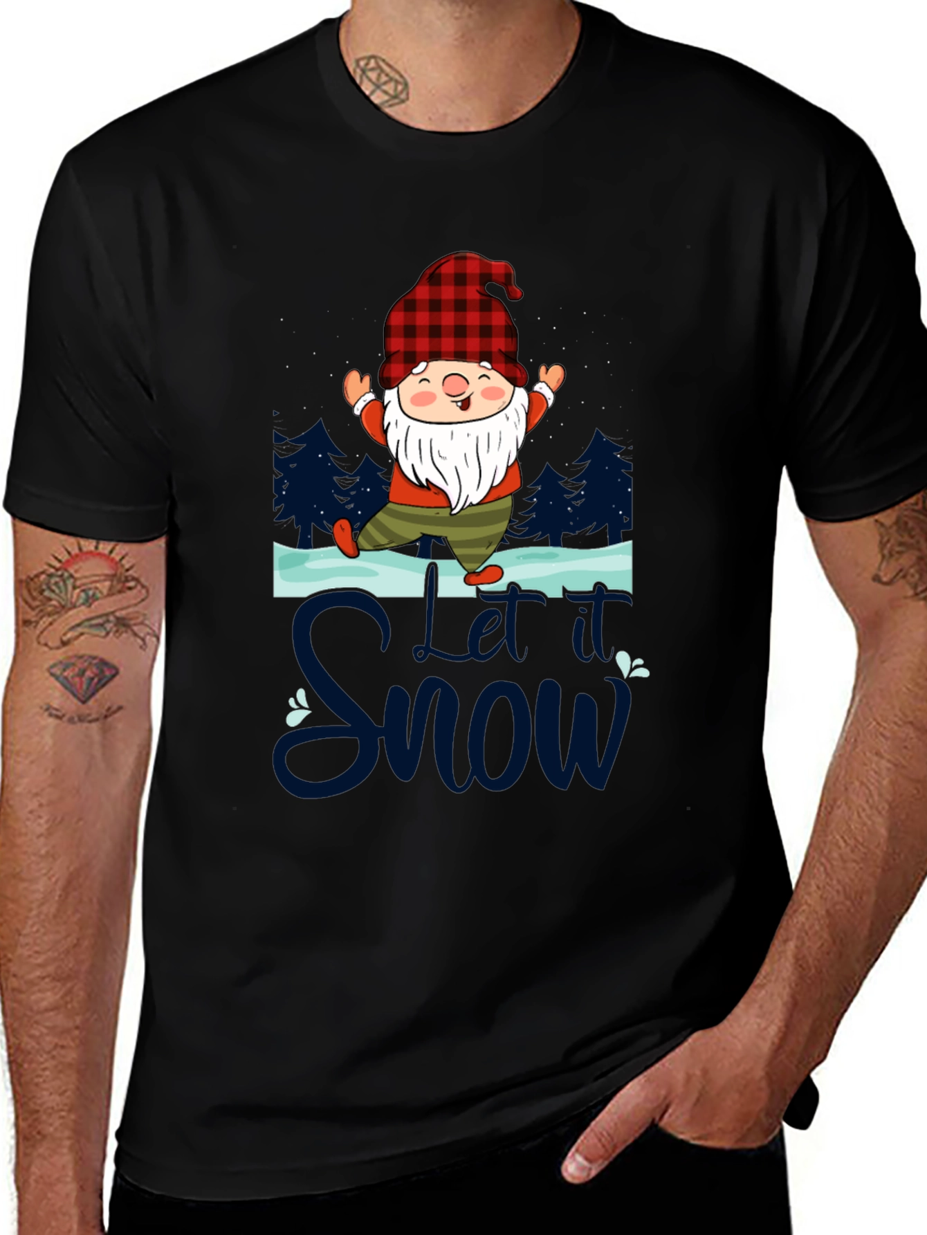 Let it Snow Gnome Graphic Tee - Festive Holiday Shirt