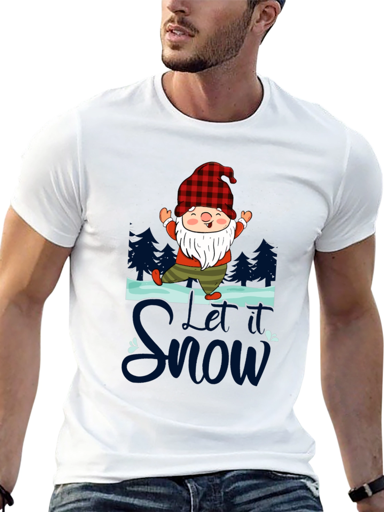 Let it Snow Gnome Graphic Tee - Festive Holiday Shirt