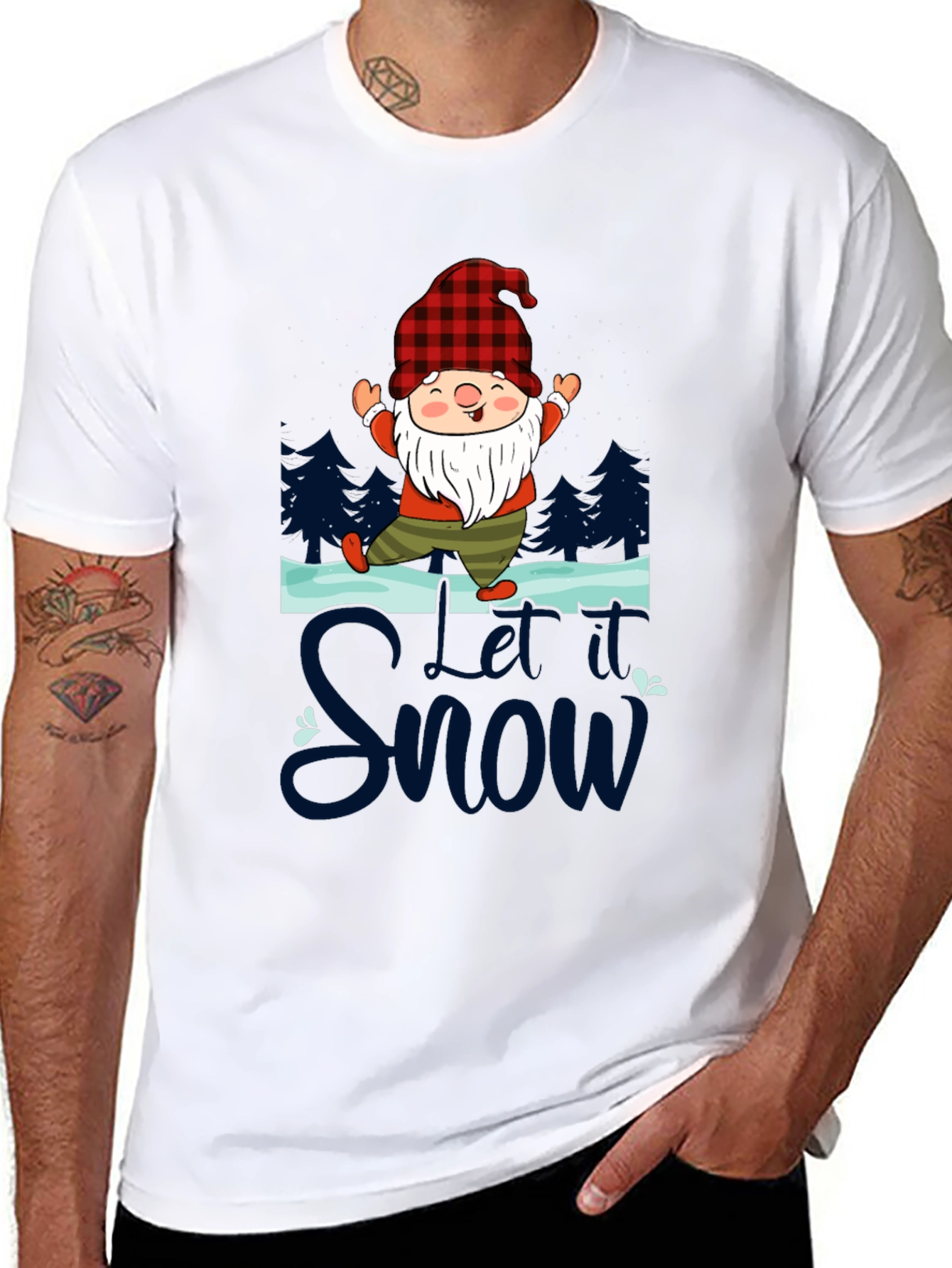 Let it Snow Gnome Graphic Tee - Festive Holiday Shirt