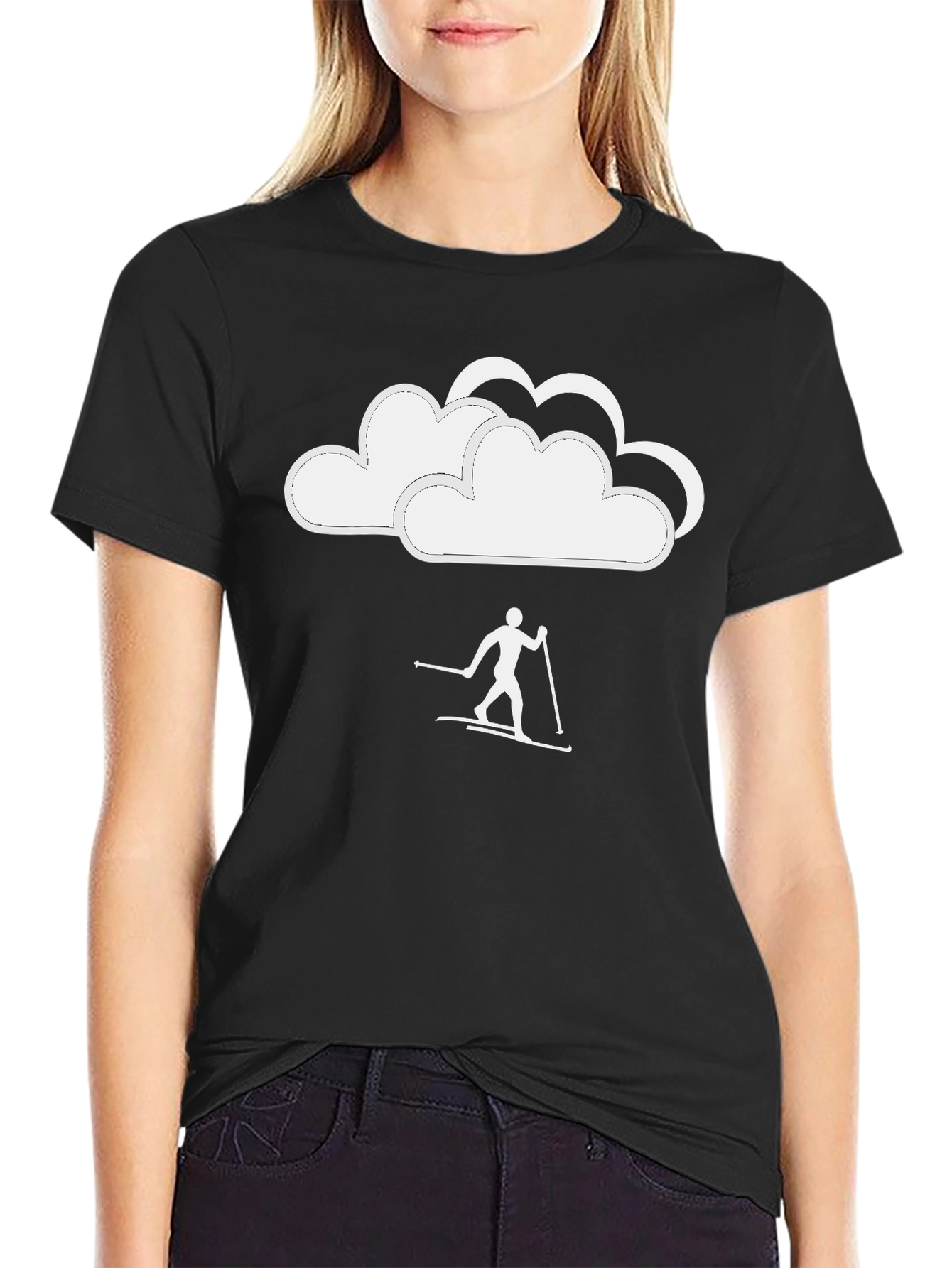 Skiing in the Clouds Graphic T-Shirt