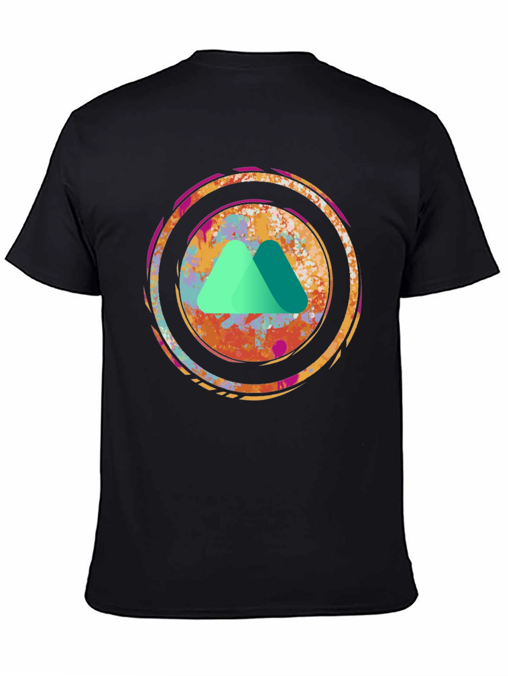 Abstract Mountain Graphic Tee - Black