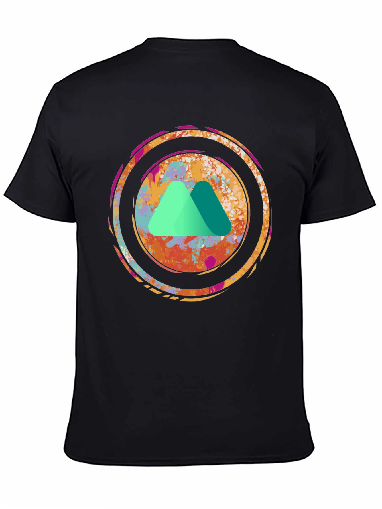 Abstract Mountain Graphic Tee - Black