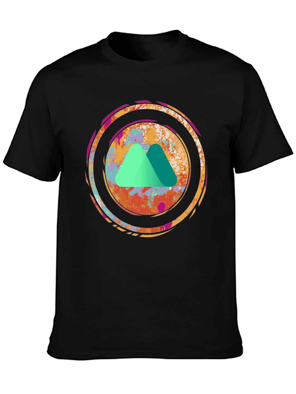 Abstract Mountain Graphic Tee - Black