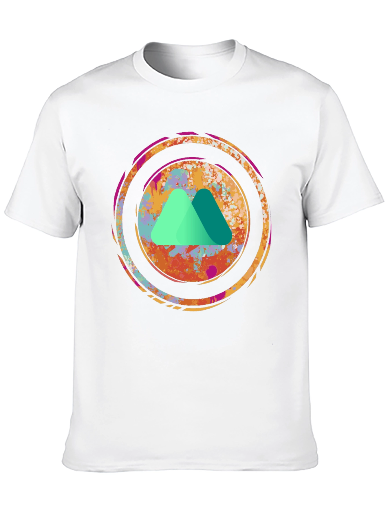 Abstract Mountain Graphic Tee - Black
