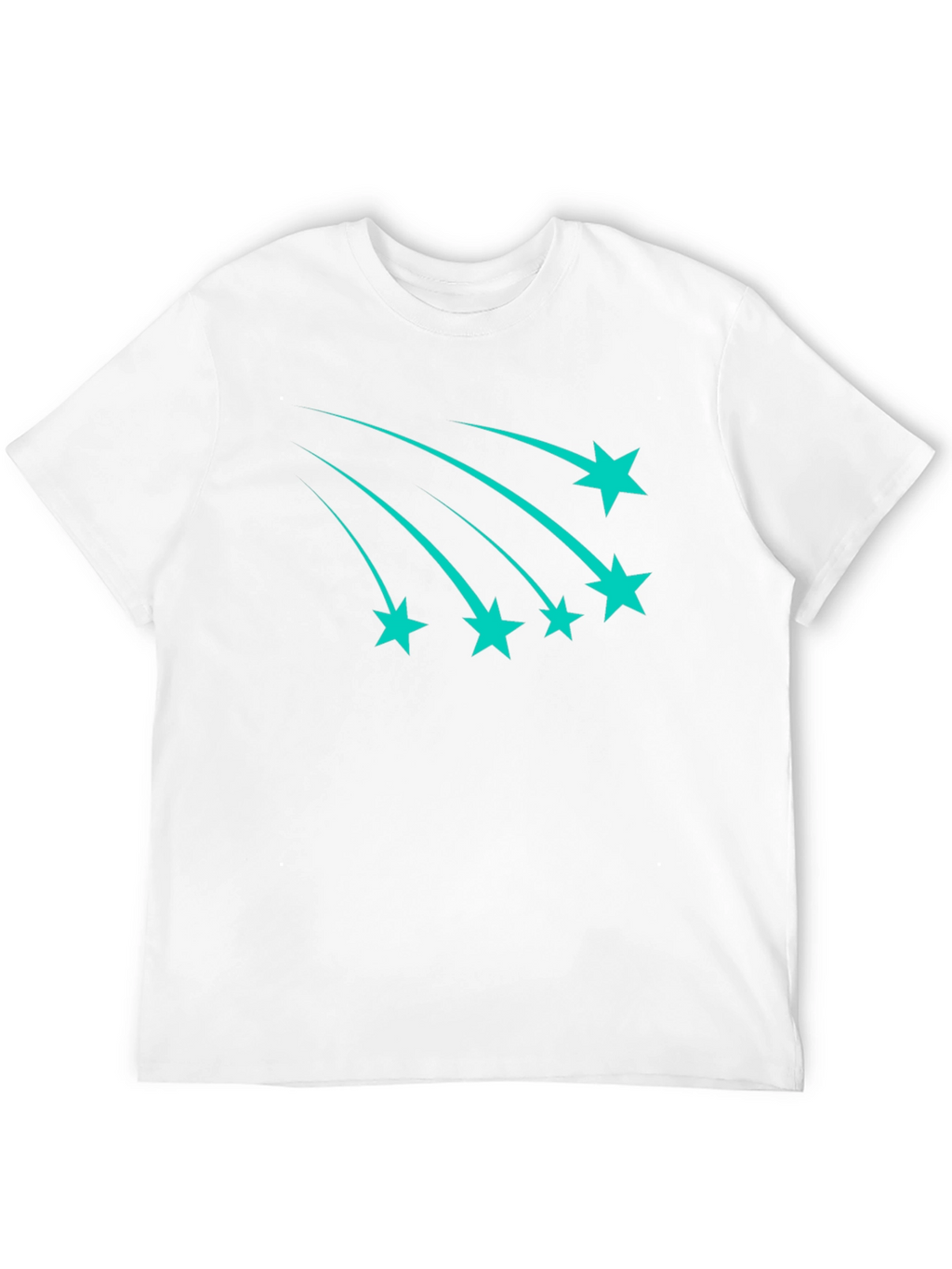 Black Tee with Teal Shooting Stars