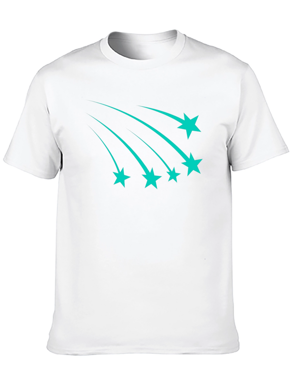 Black Tee with Teal Shooting Stars