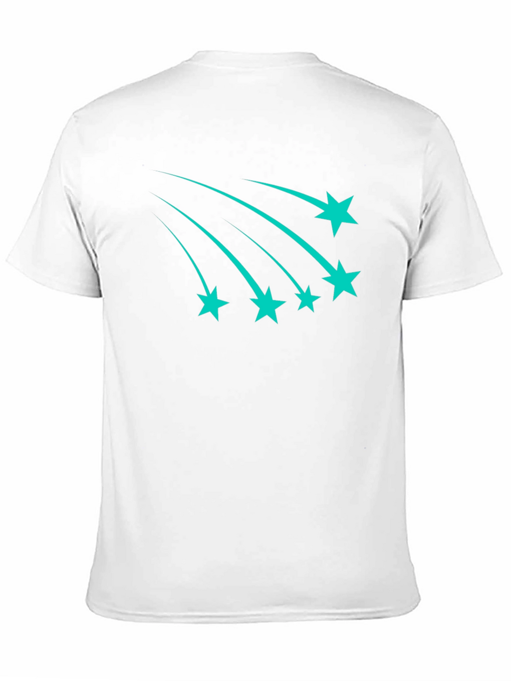 Black Tee with Teal Shooting Stars
