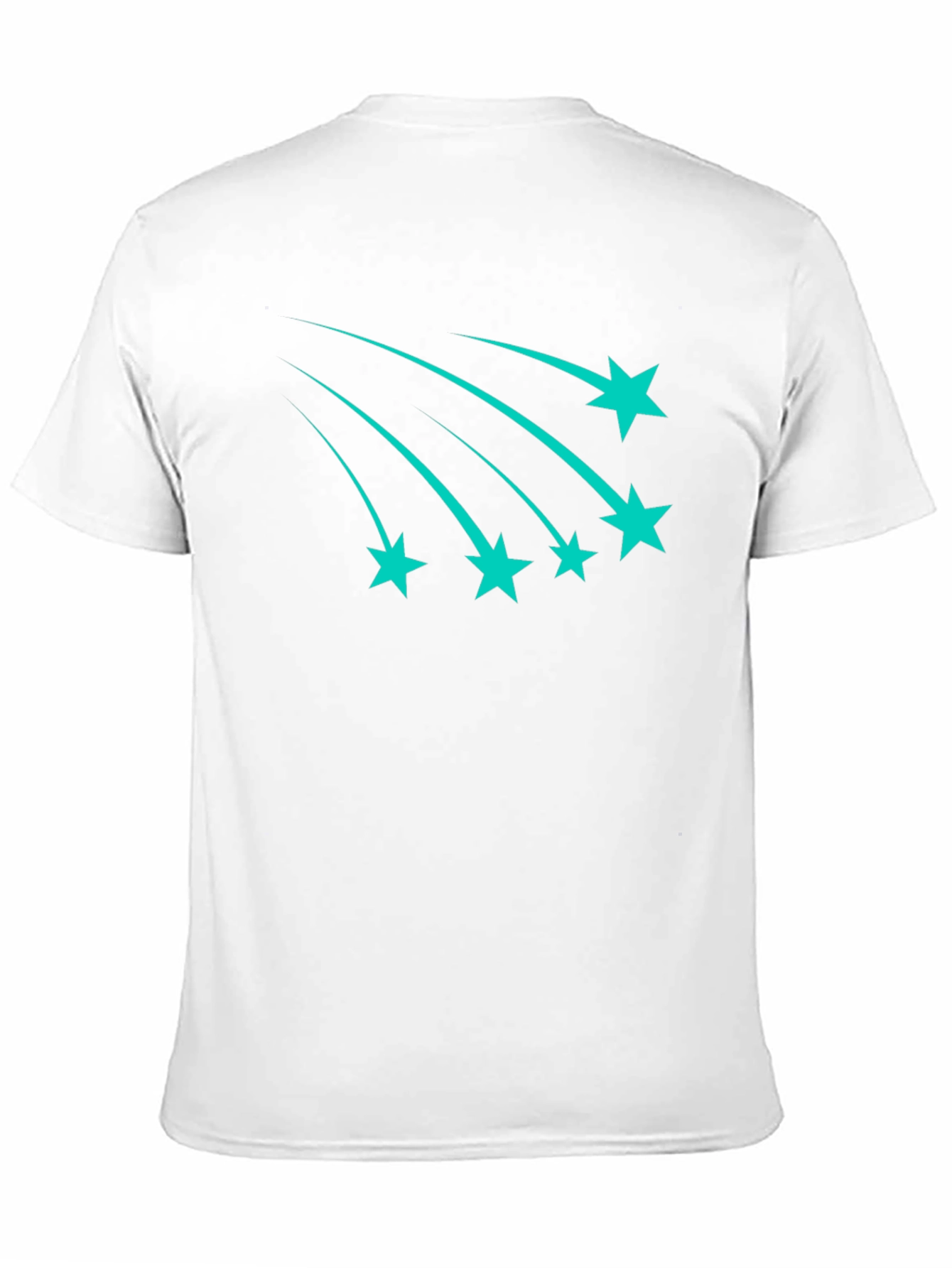 Black Tee with Teal Shooting Stars