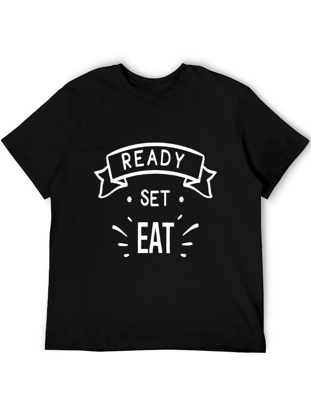 Ready Set Eat Funny Graphic Tee - Black