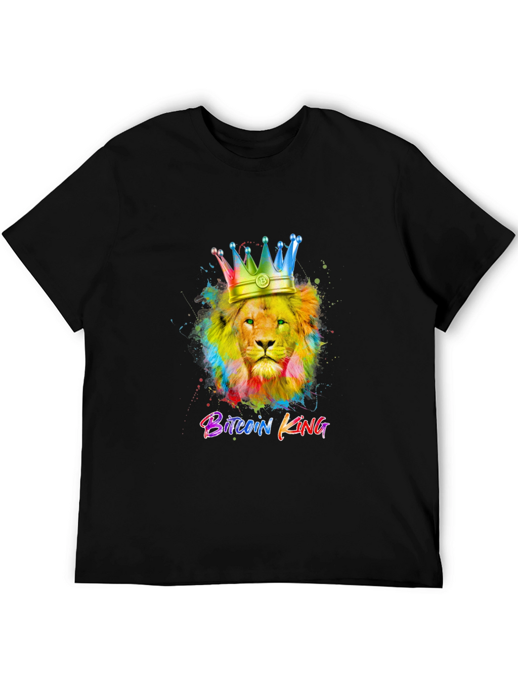 Bitcoin King Lion Graphic T-Shirt