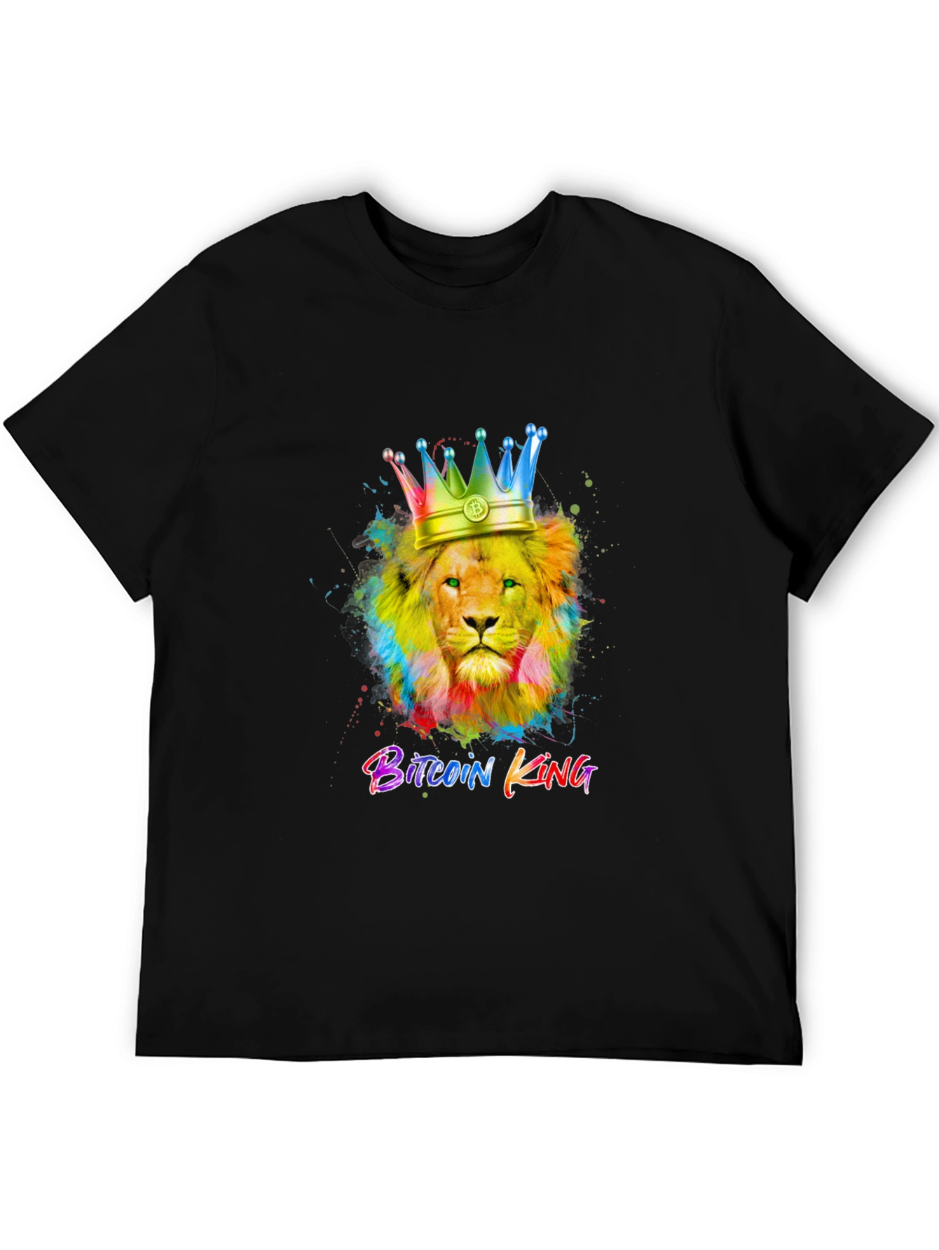 Bitcoin King Lion Graphic T-Shirt
