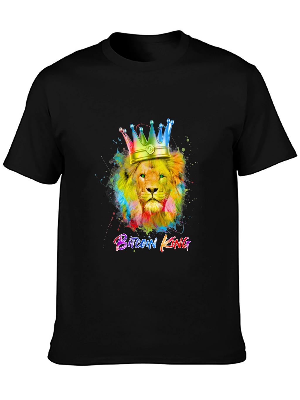 Bitcoin King Lion Graphic T-Shirt