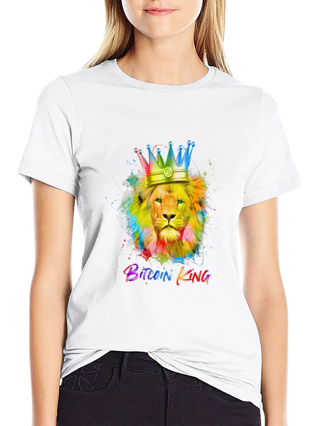Bitcoin King Lion Graphic T-Shirt