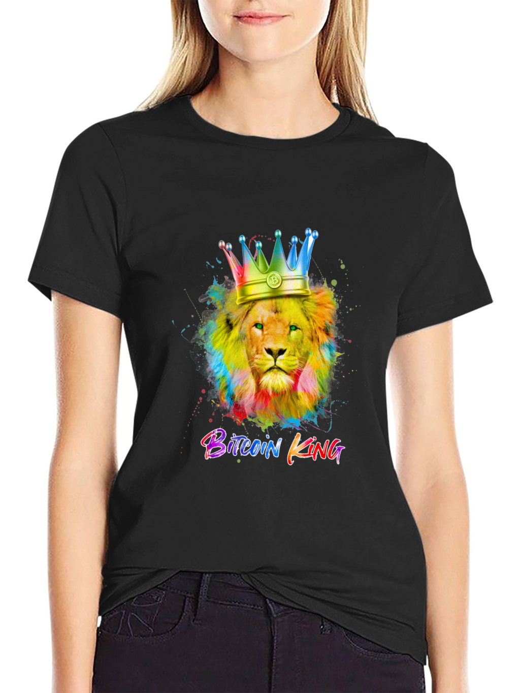 Bitcoin King Lion Graphic T-Shirt