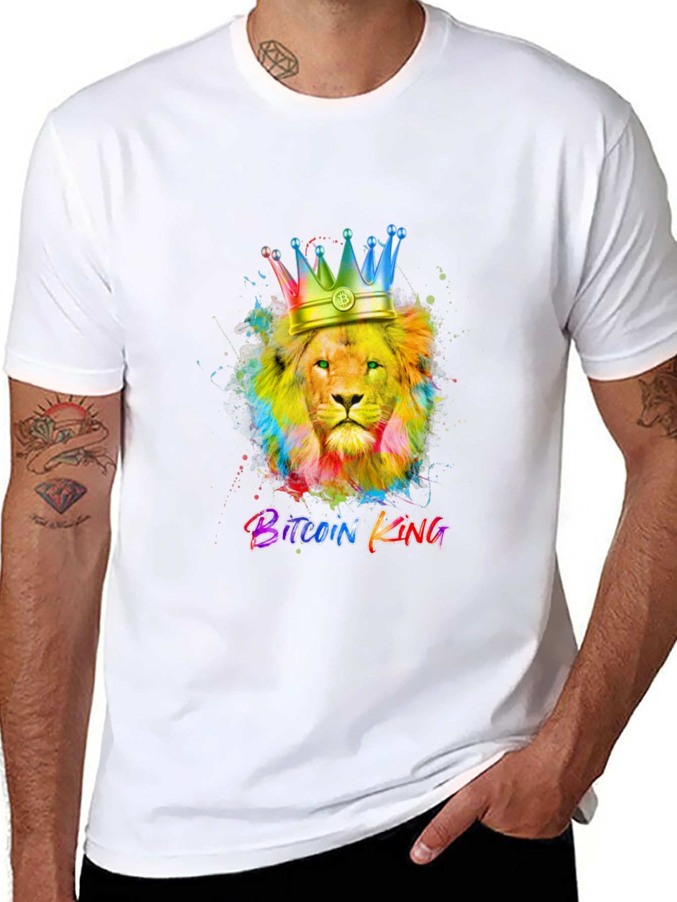 Bitcoin King Lion Graphic T-Shirt