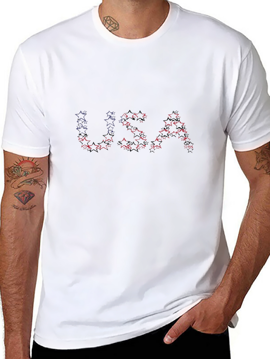 USA Star Graphic T-Shirt - Patriotic Tee