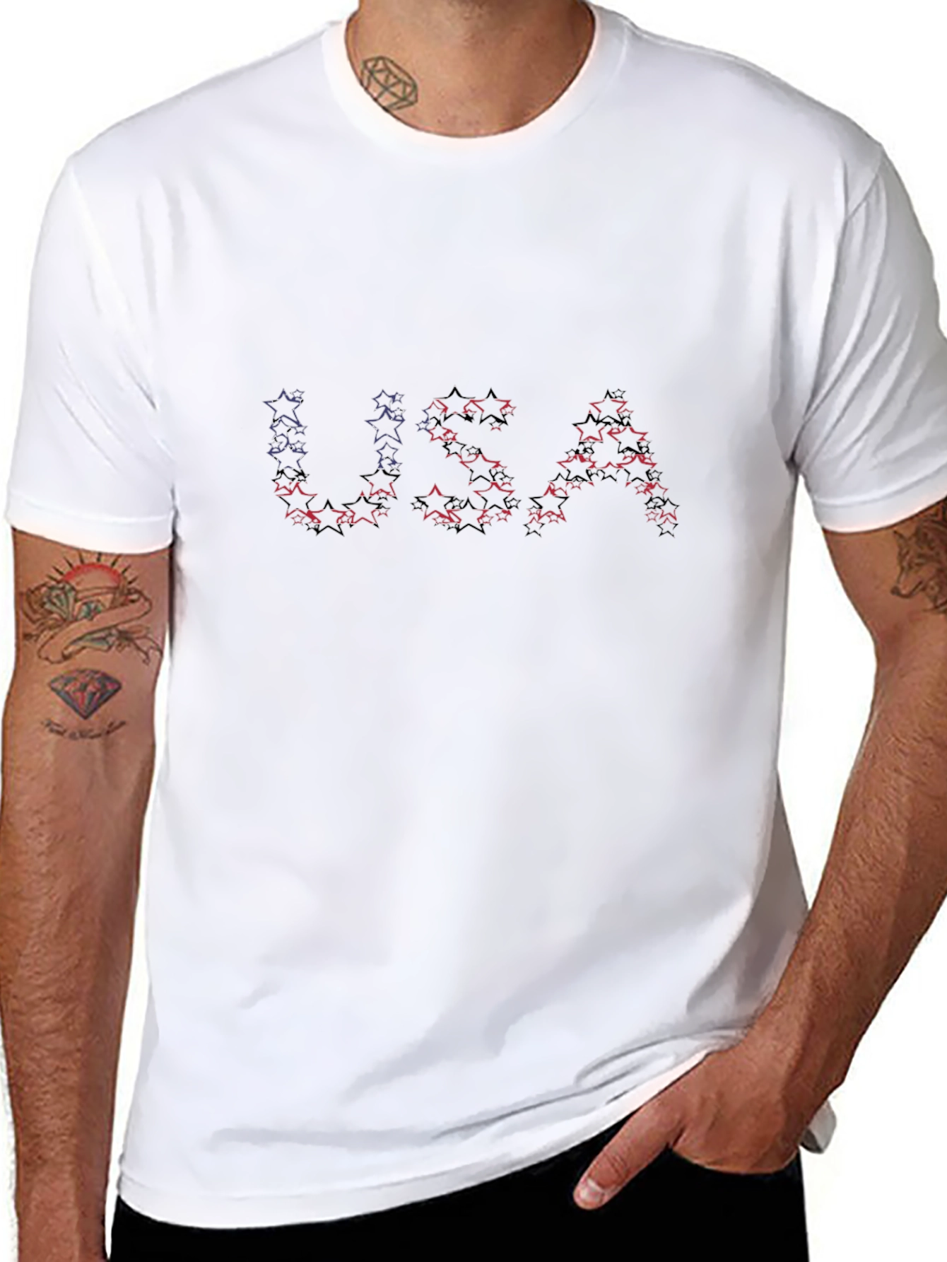 USA Star Graphic T-Shirt - Patriotic Tee