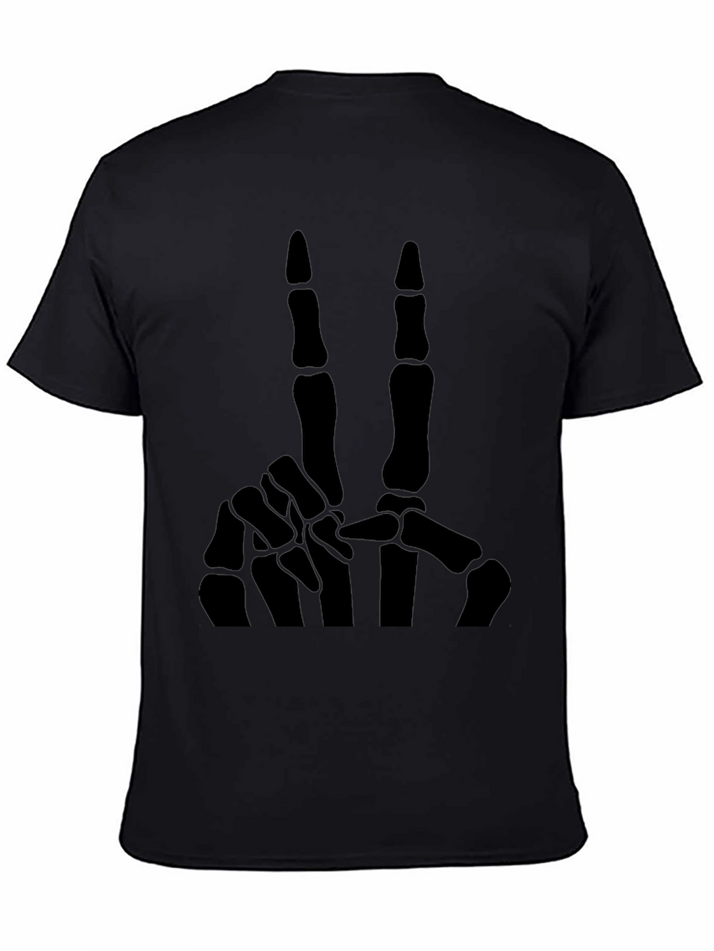 Skeleton Hand Peace Sign T-Shirt - Black
