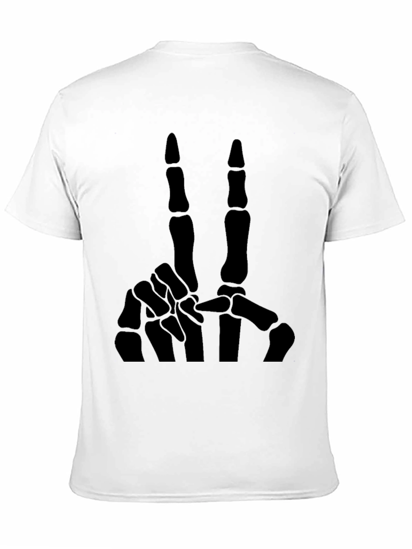 Skeleton Hand Peace Sign T-Shirt - Black