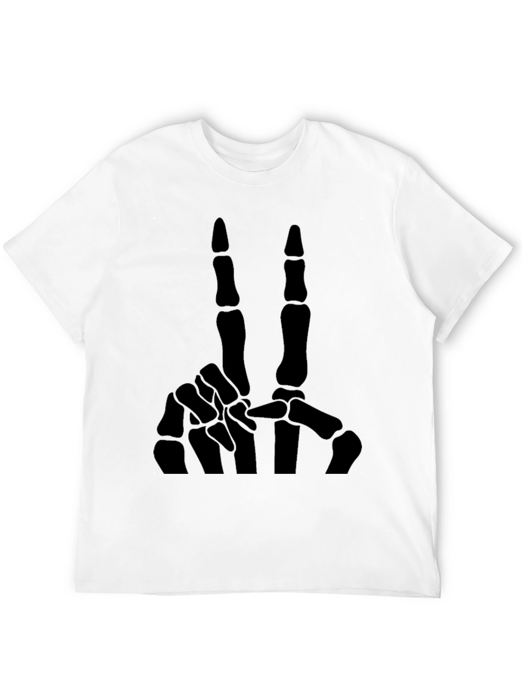 Skeleton Hand Peace Sign T-Shirt - Black