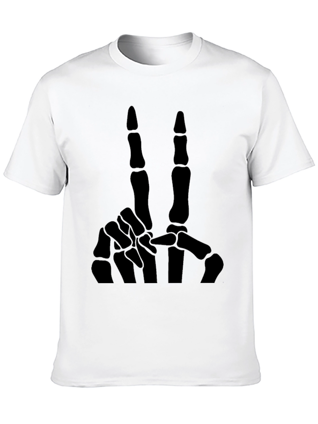Skeleton Hand Peace Sign T-Shirt - Black