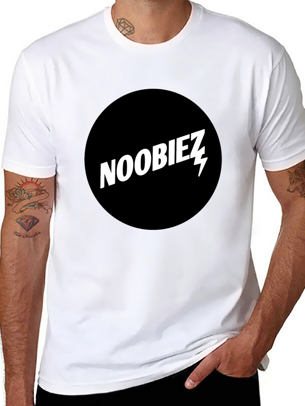 Noobiez Graphic Tee - Black Cotton Crew Neck T-Shirt