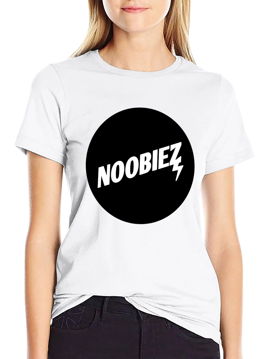 Noobiez Graphic Tee - Black Cotton Crew Neck T-Shirt