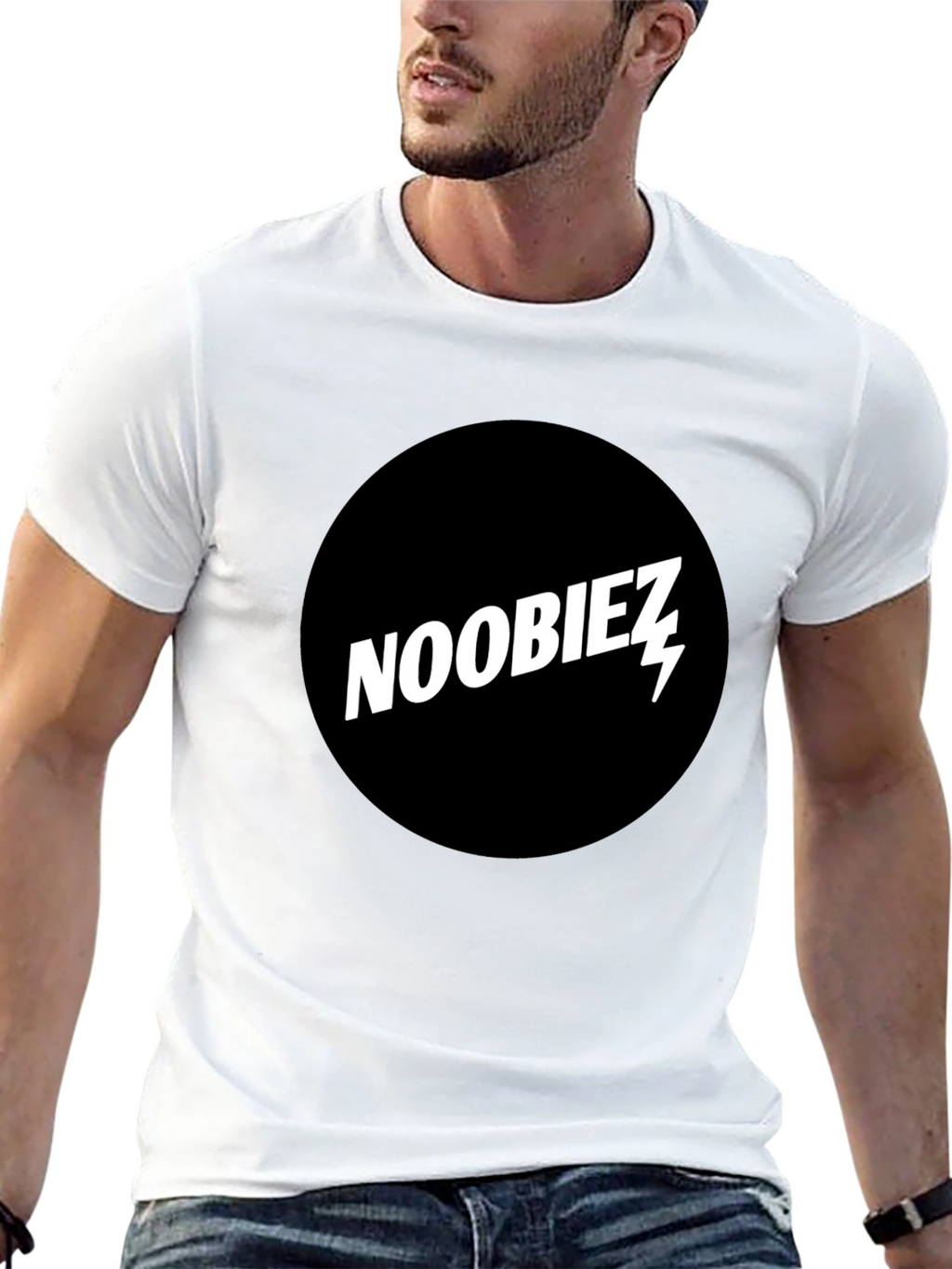 Noobiez Graphic Tee - Black Cotton Crew Neck T-Shirt