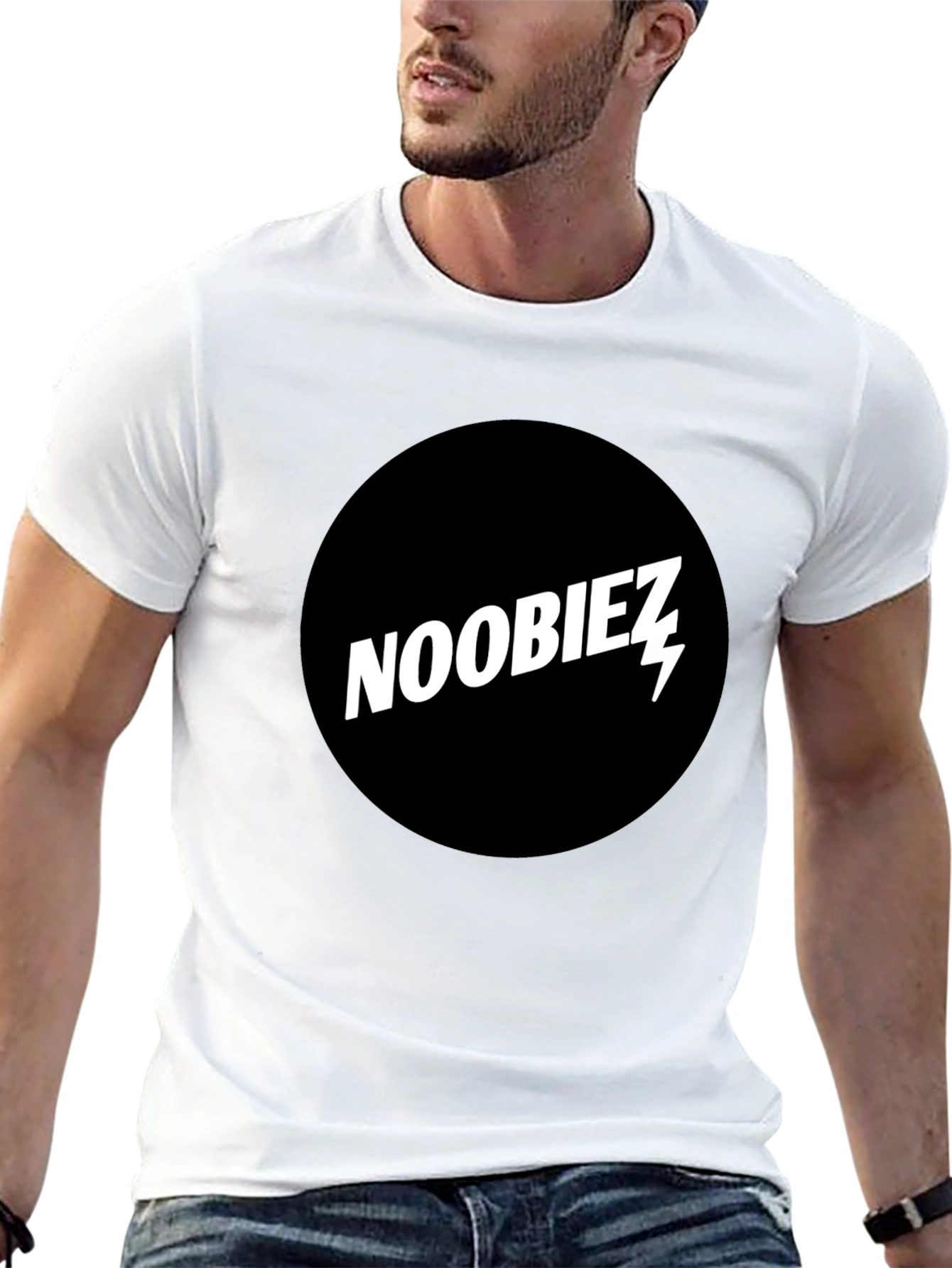 Noobiez Graphic Tee - Black Cotton Crew Neck T-Shirt