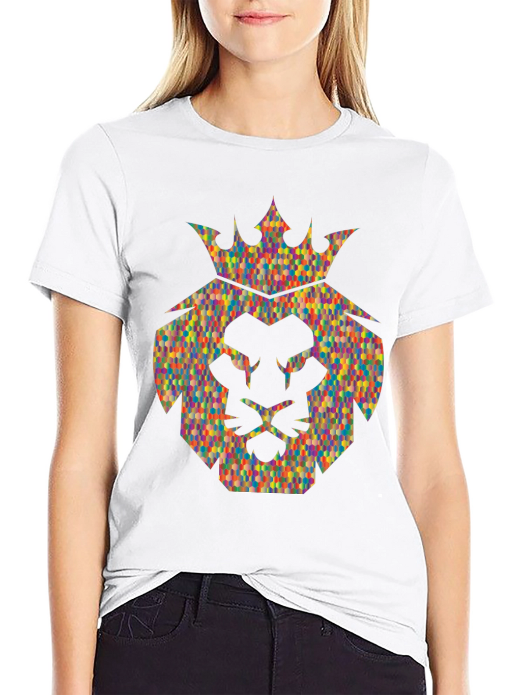 Lion Crown Graphic Tee - Stylish Mens Black T-Shirt