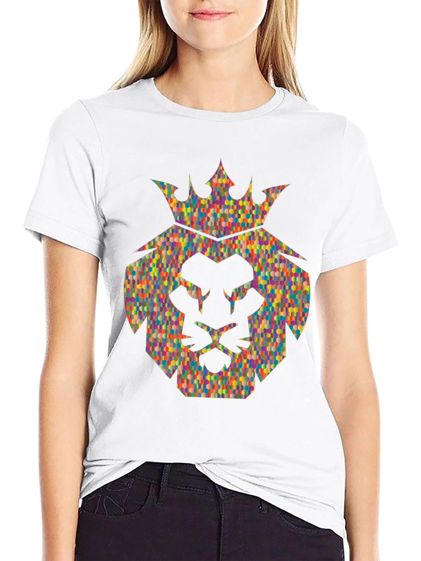 Lion Crown Graphic Tee - Stylish Mens Black T-Shirt
