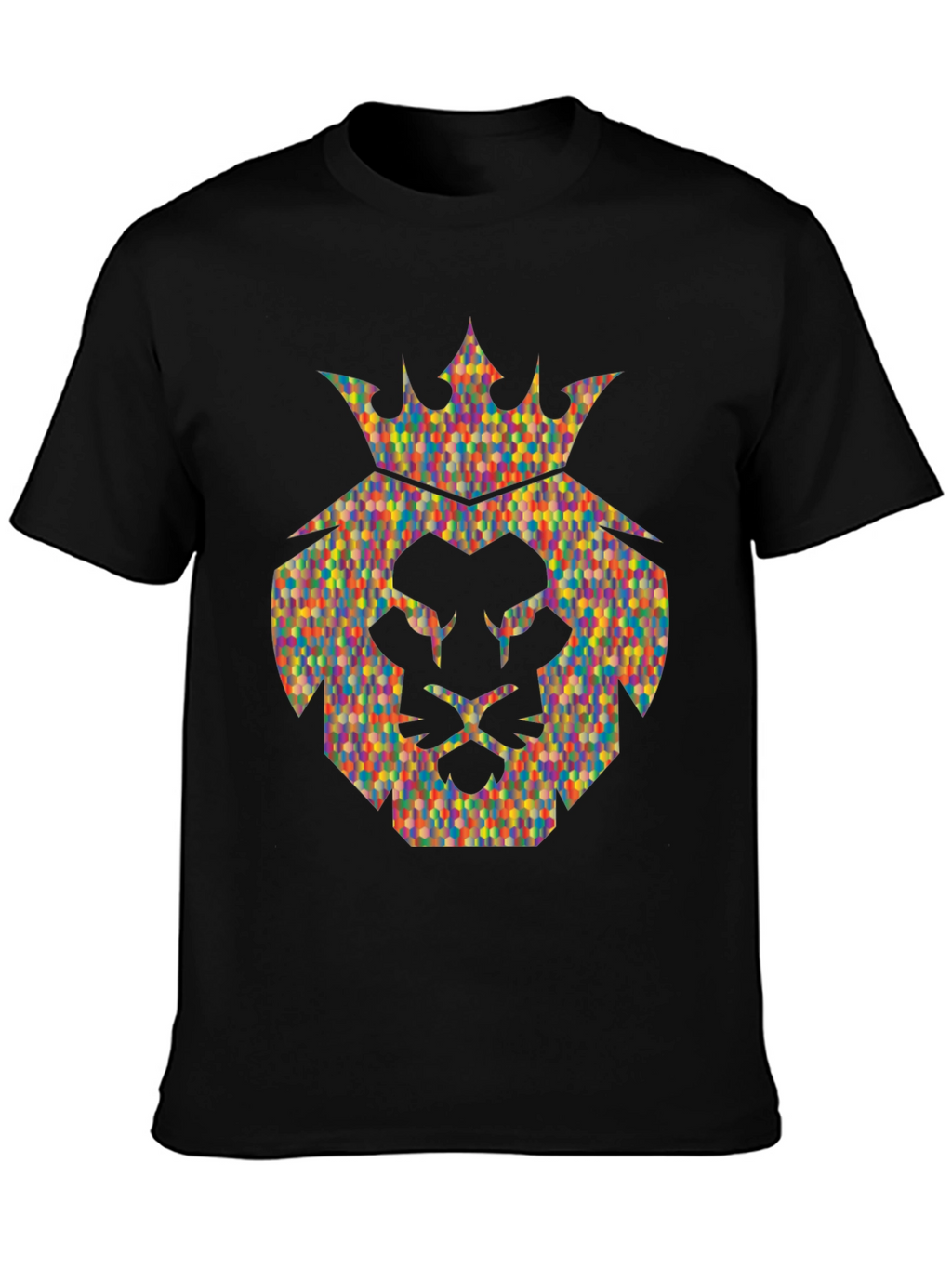 Lion Crown Graphic Tee - Stylish Mens Black T-Shirt