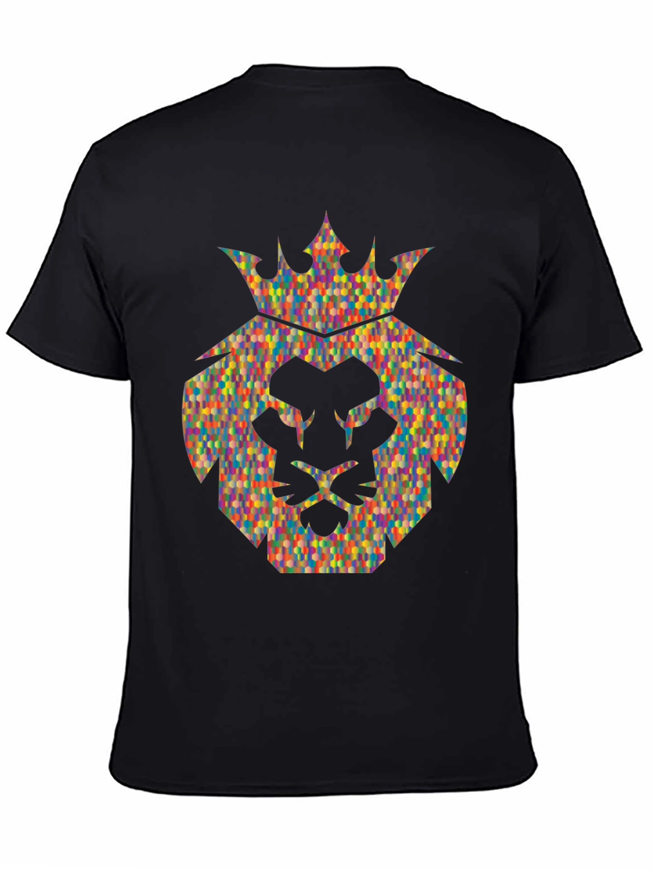 Lion Crown Graphic Tee - Stylish Mens Black T-Shirt