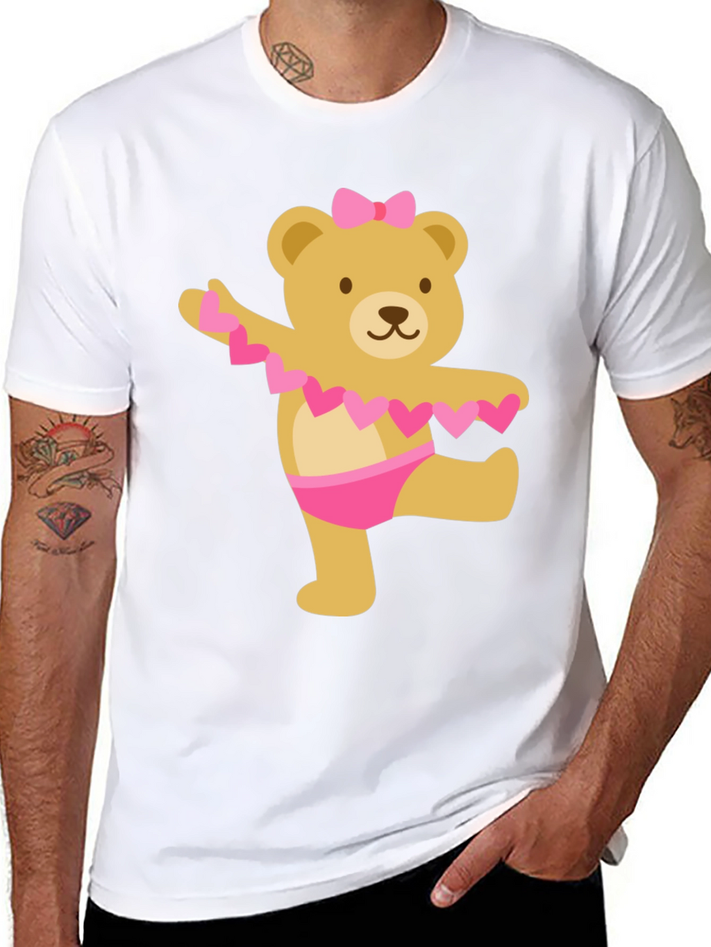 Cute Bear Ballet Dancer Black T-Shirt