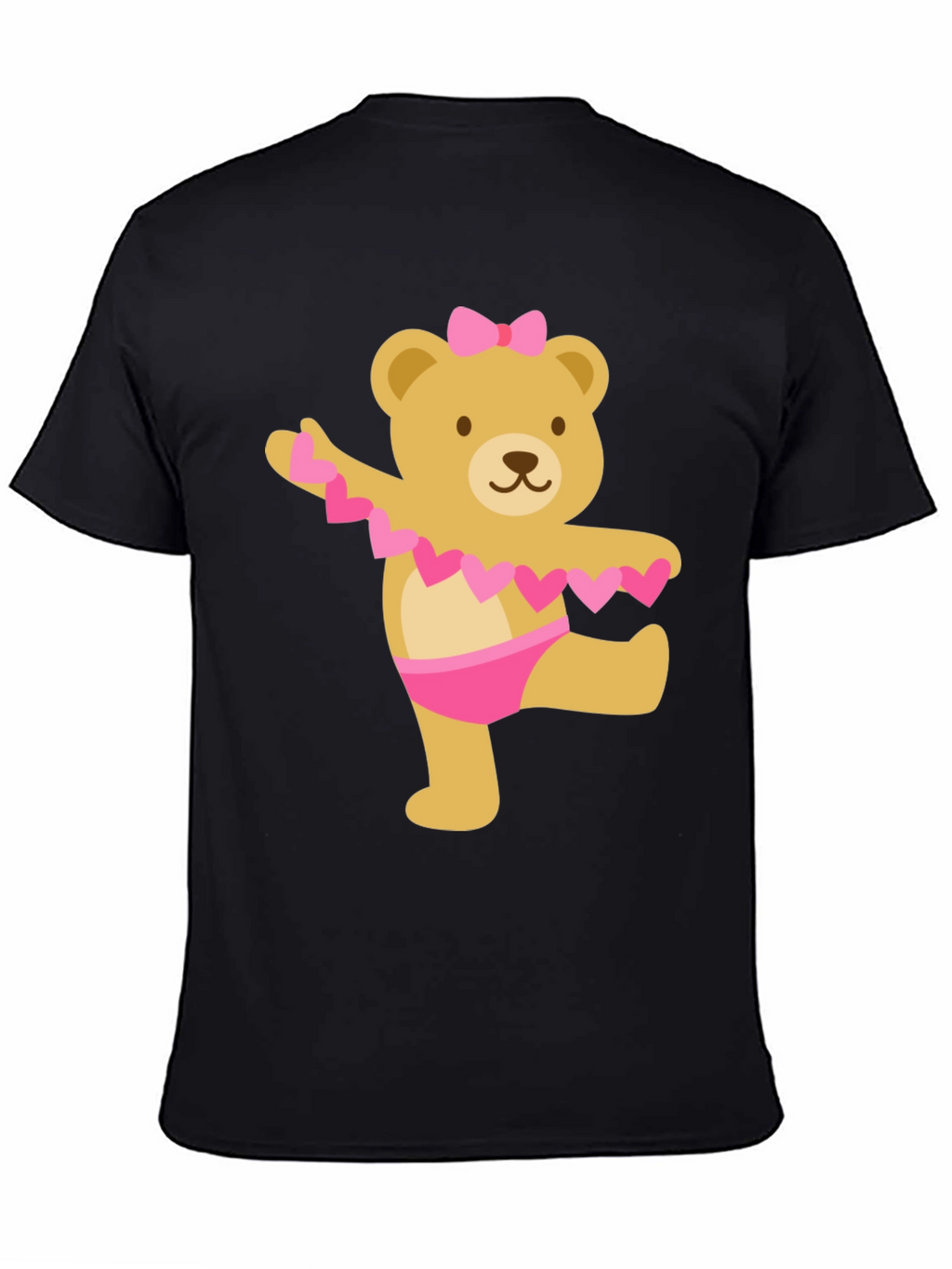Cute Bear Ballet Dancer Black T-Shirt